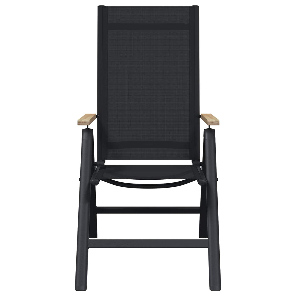 Sillas de jardín reclinables 2 pcs Negro 58 x 73 x 111,5 cm