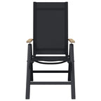 Sillas de jardín reclinables 2 pcs Negro 58 x 73 x 111,5 cm