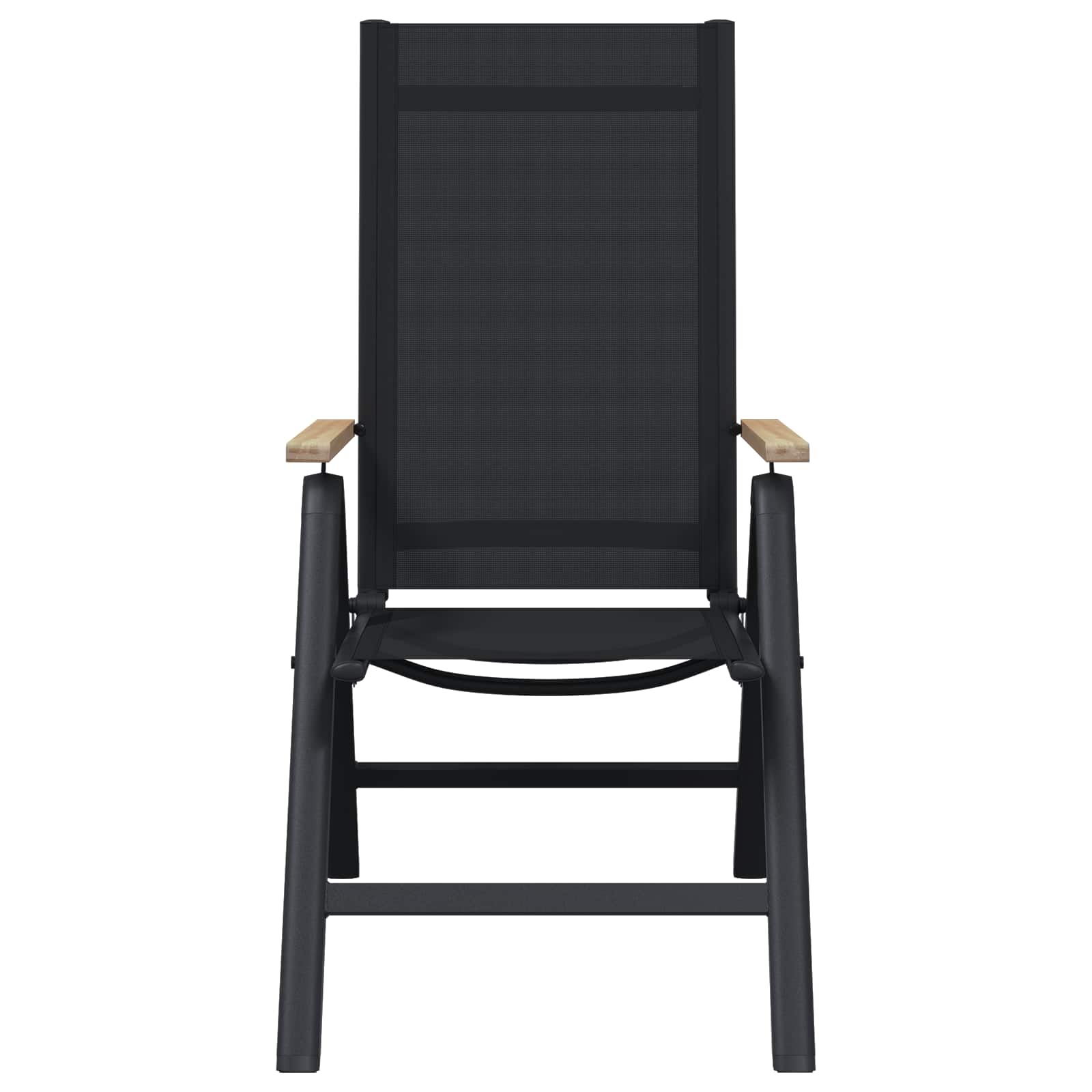 Sillas de jardín reclinables 2 pcs Negro 58 x 73 x 111,5 cm