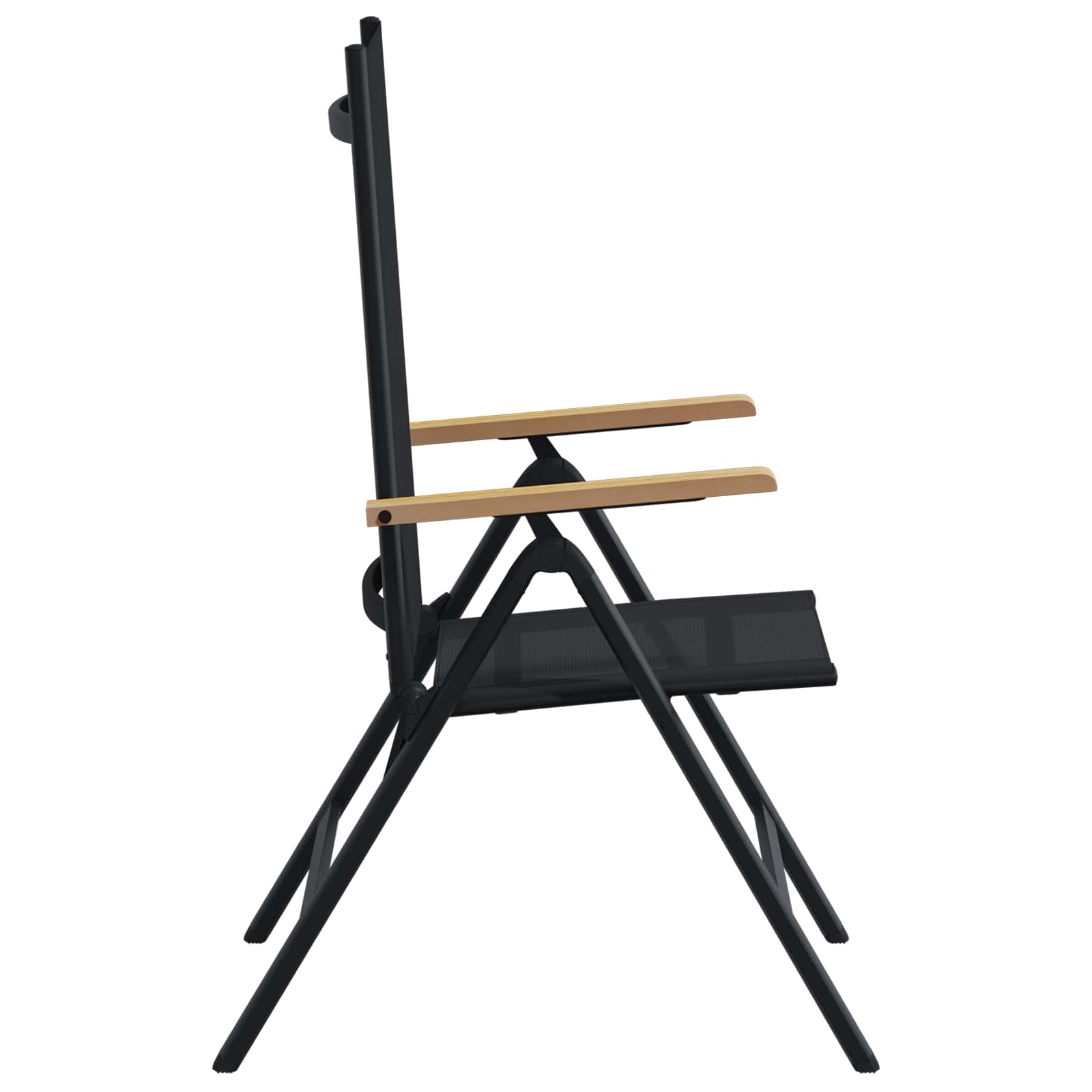 Sillas de jardín reclinables 2 pcs Negro 58 x 73 x 111,5 cm