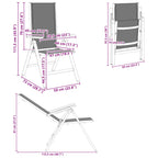 Sillas de jardín reclinables 2 pcs Negro 58 x 73 x 111,5 cm