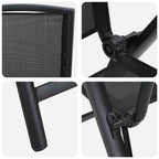 Sillas de jardín reclinables 2 pcs Negro 58 x 71 x 112 cm