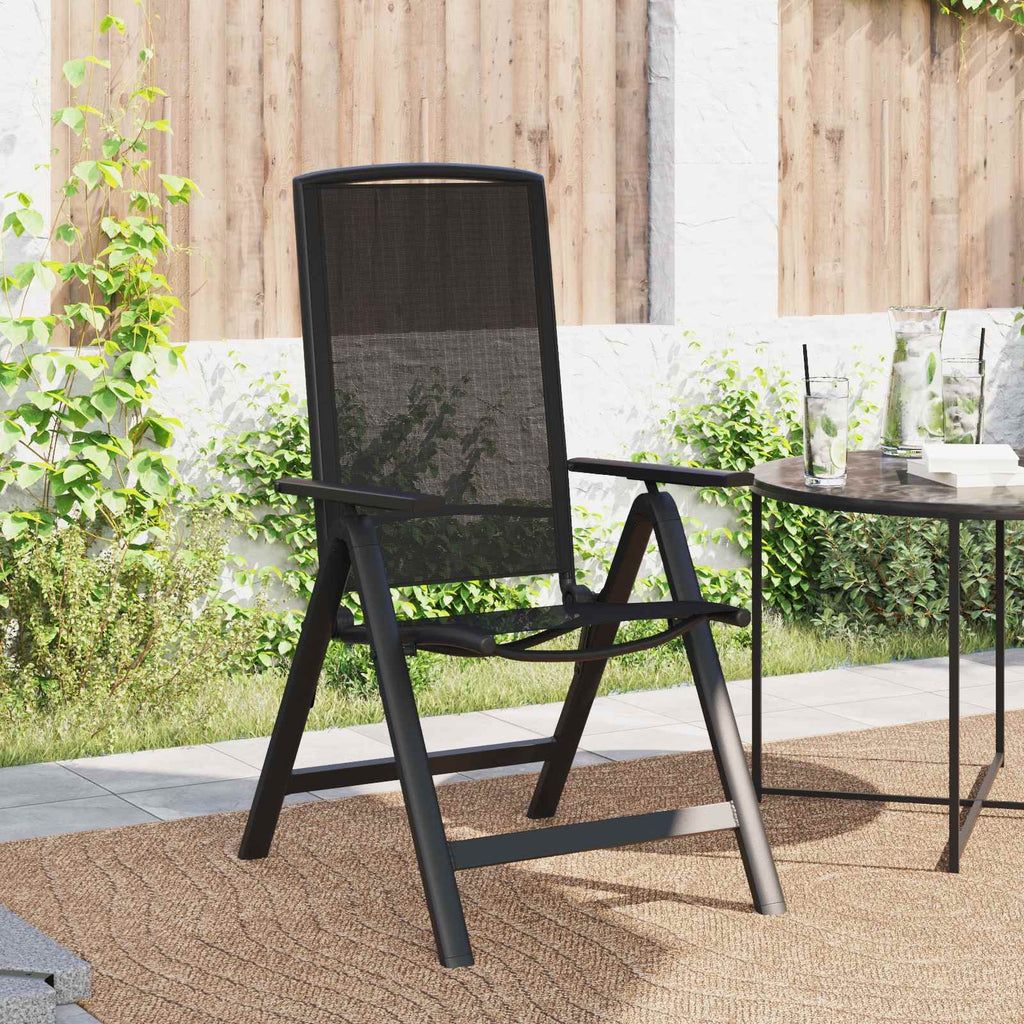 Sillas de jardín reclinables 2 pcs Negro 58 x 71 x 112 cm
