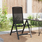 Sillas de jardín reclinables 2 pcs Negro 58 x 71 x 112 cm