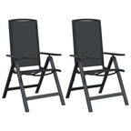 Sillas de jardín reclinables 2 pcs Negro 58 x 71 x 112 cm