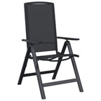Sillas de jardín reclinables 2 pcs Negro 58 x 71 x 112 cm
