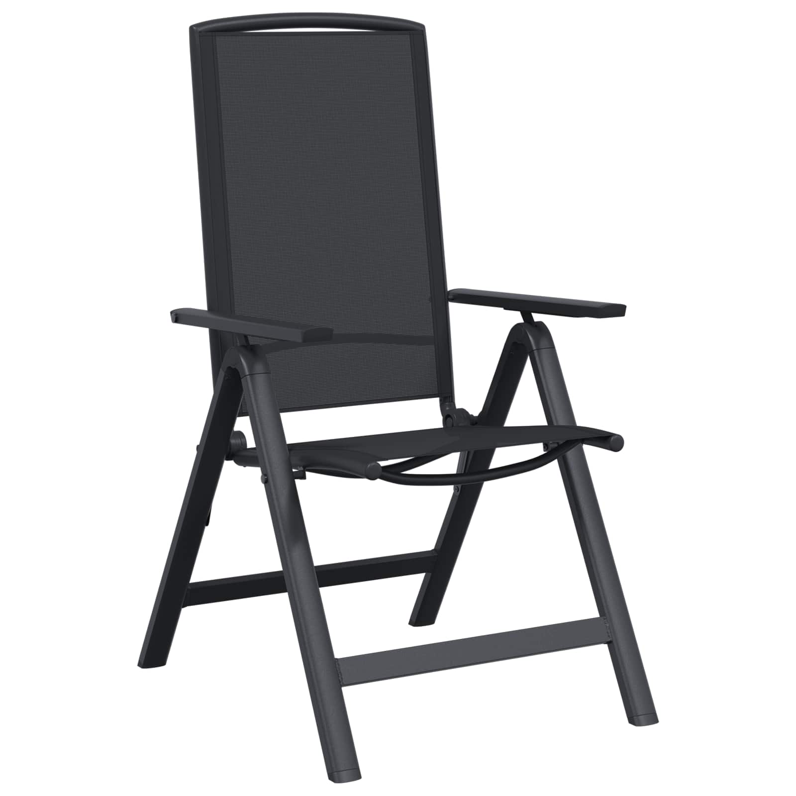 Sillas de jardín reclinables 2 pcs Negro 58 x 71 x 112 cm