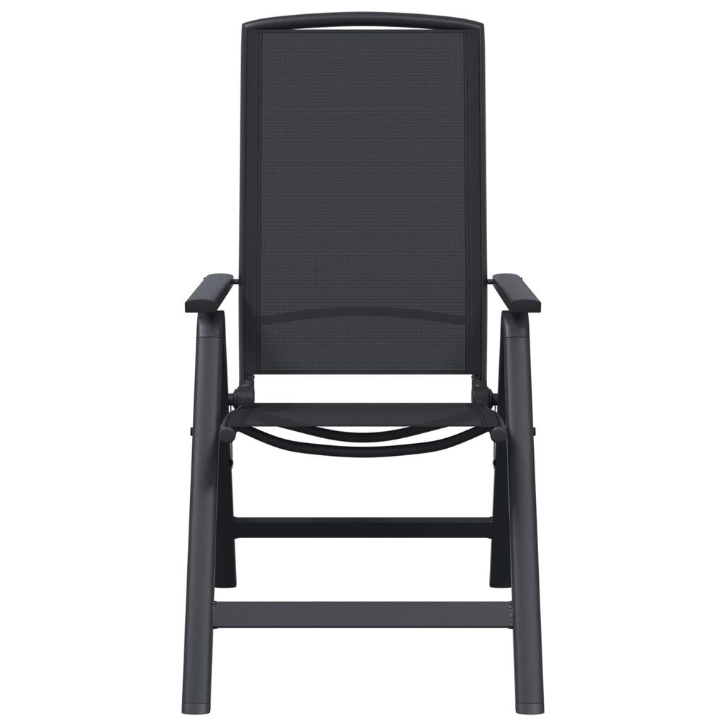 Sillas de jardín reclinables 2 pcs Negro 58 x 71 x 112 cm