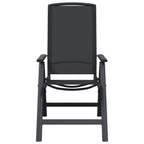 Sillas de jardín reclinables 2 pcs Negro 58 x 71 x 112 cm