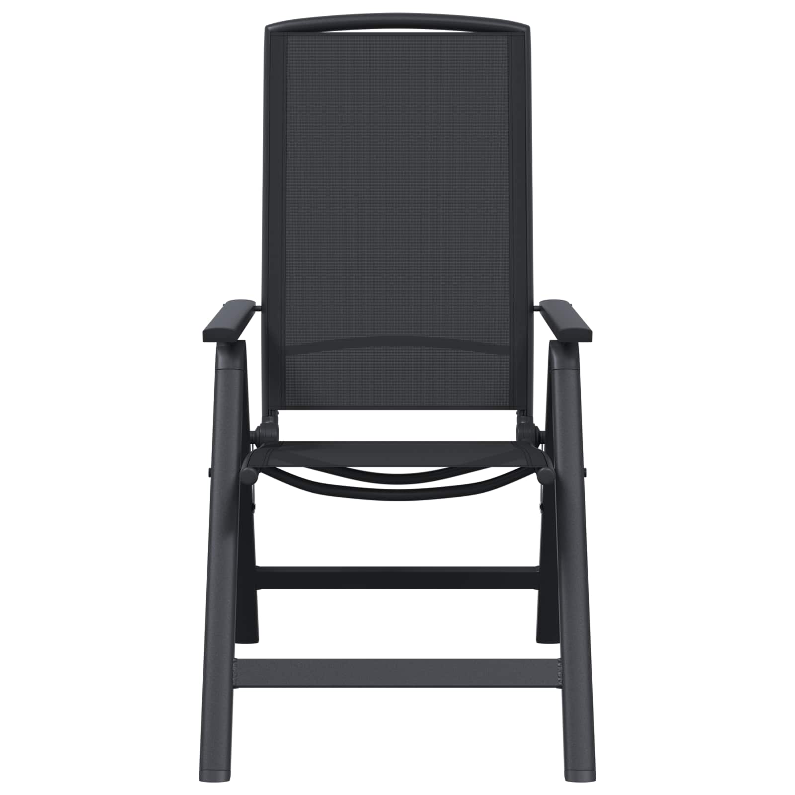 Sillas de jardín reclinables 2 pcs Negro 58 x 71 x 112 cm