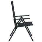 Sillas de jardín reclinables 2 pcs Negro 58 x 71 x 112 cm