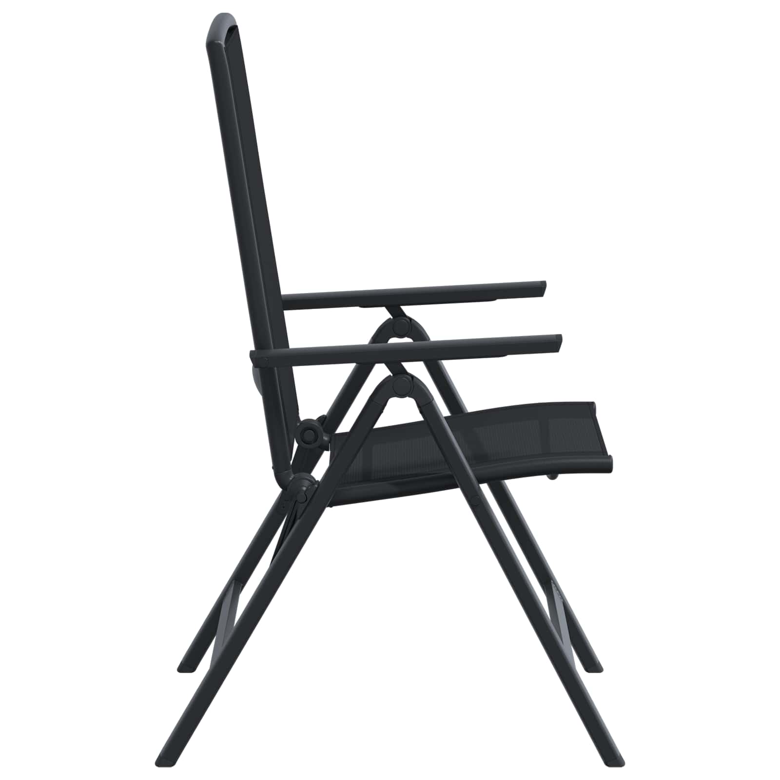 Sillas de jardín reclinables 2 pcs Negro 58 x 71 x 112 cm