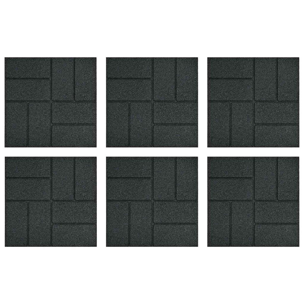Piedra decorativa 6 pcs Negro 40,5 x 40,5 x 2 cm Goma