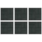 Piedra decorativa 6 pcs Negro 40,5 x 40,5 x 2 cm Goma