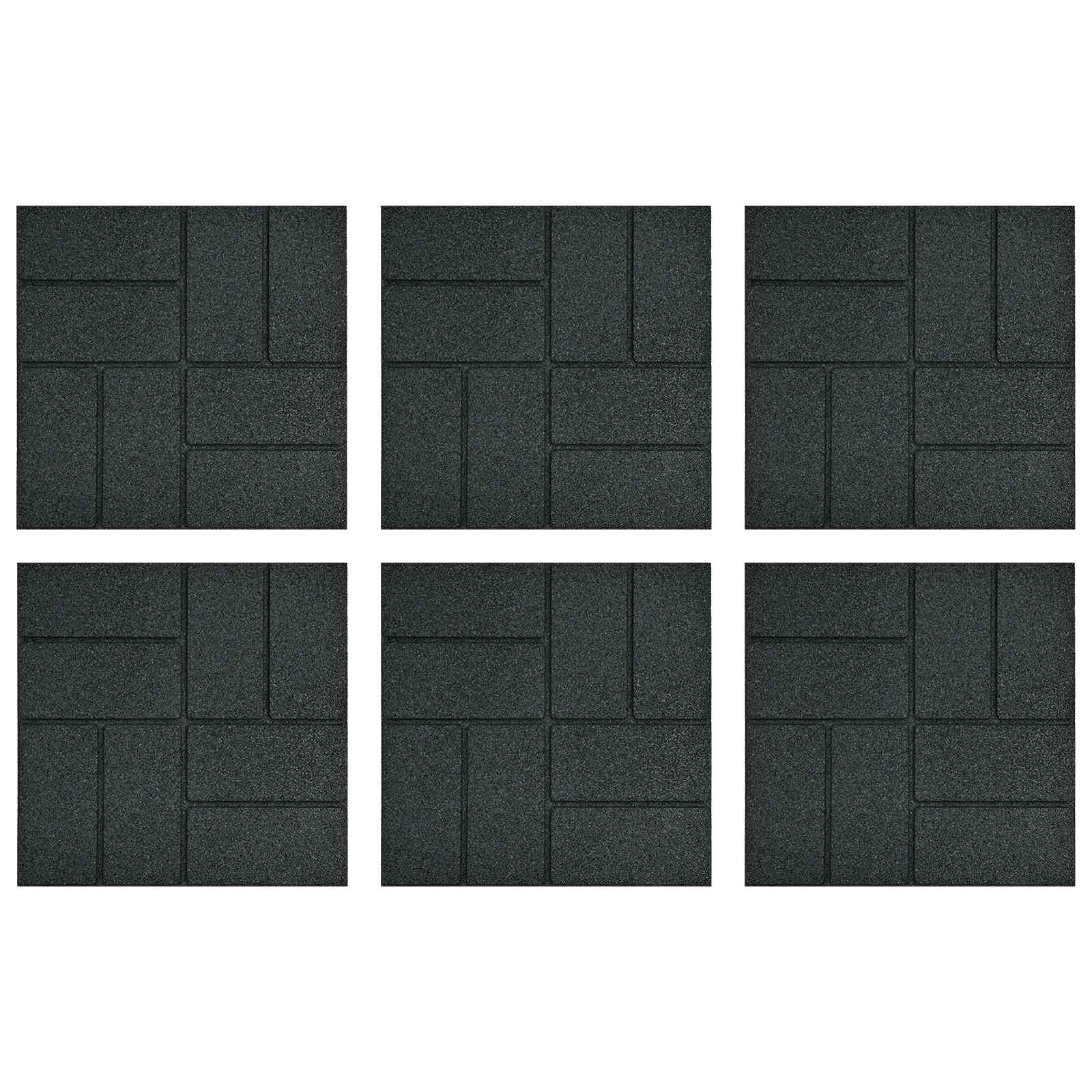 Piedra decorativa 6 pcs Negro 40,5 x 40,5 x 2 cm Goma