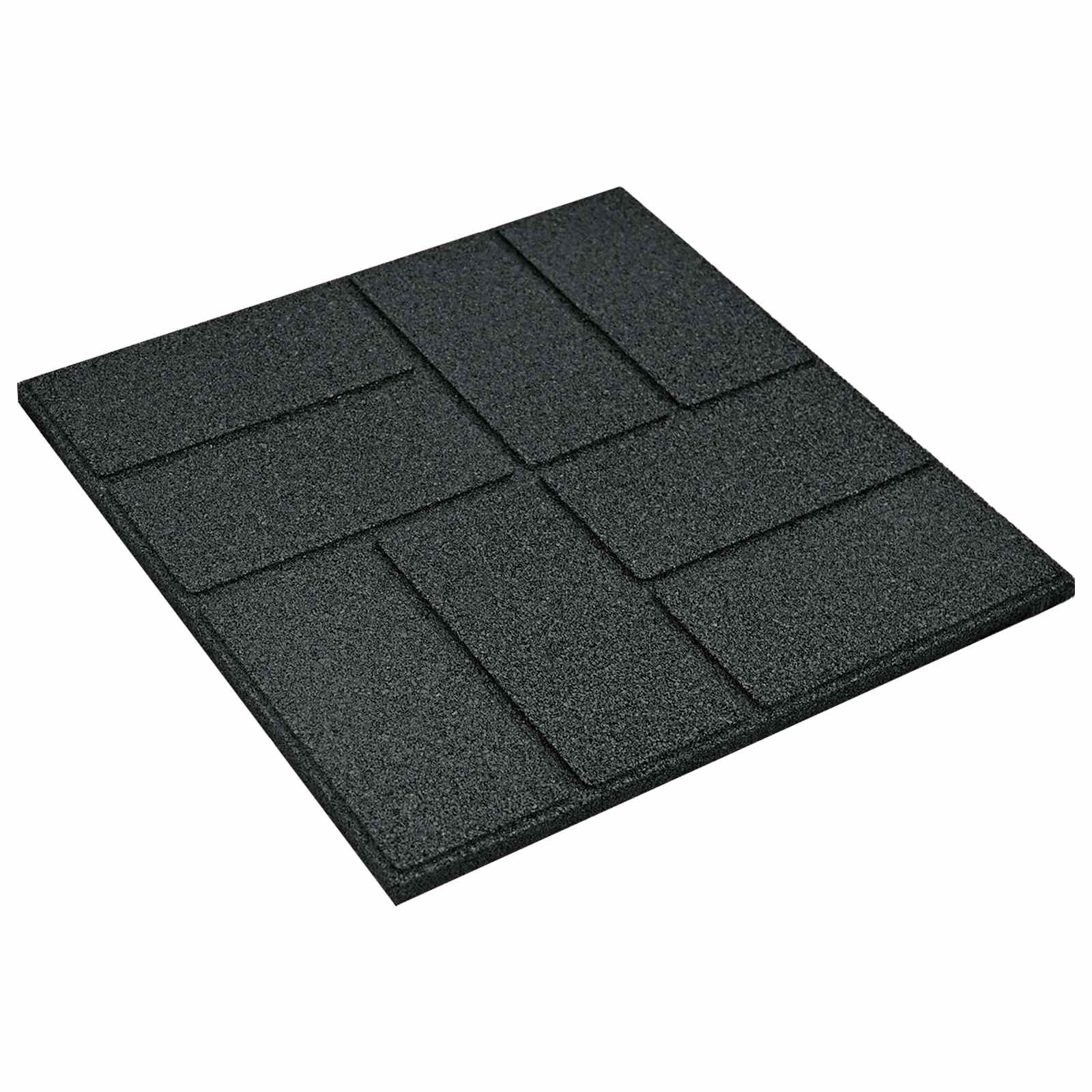 Piedra decorativa 6 pcs Negro 40,5 x 40,5 x 2 cm Goma
