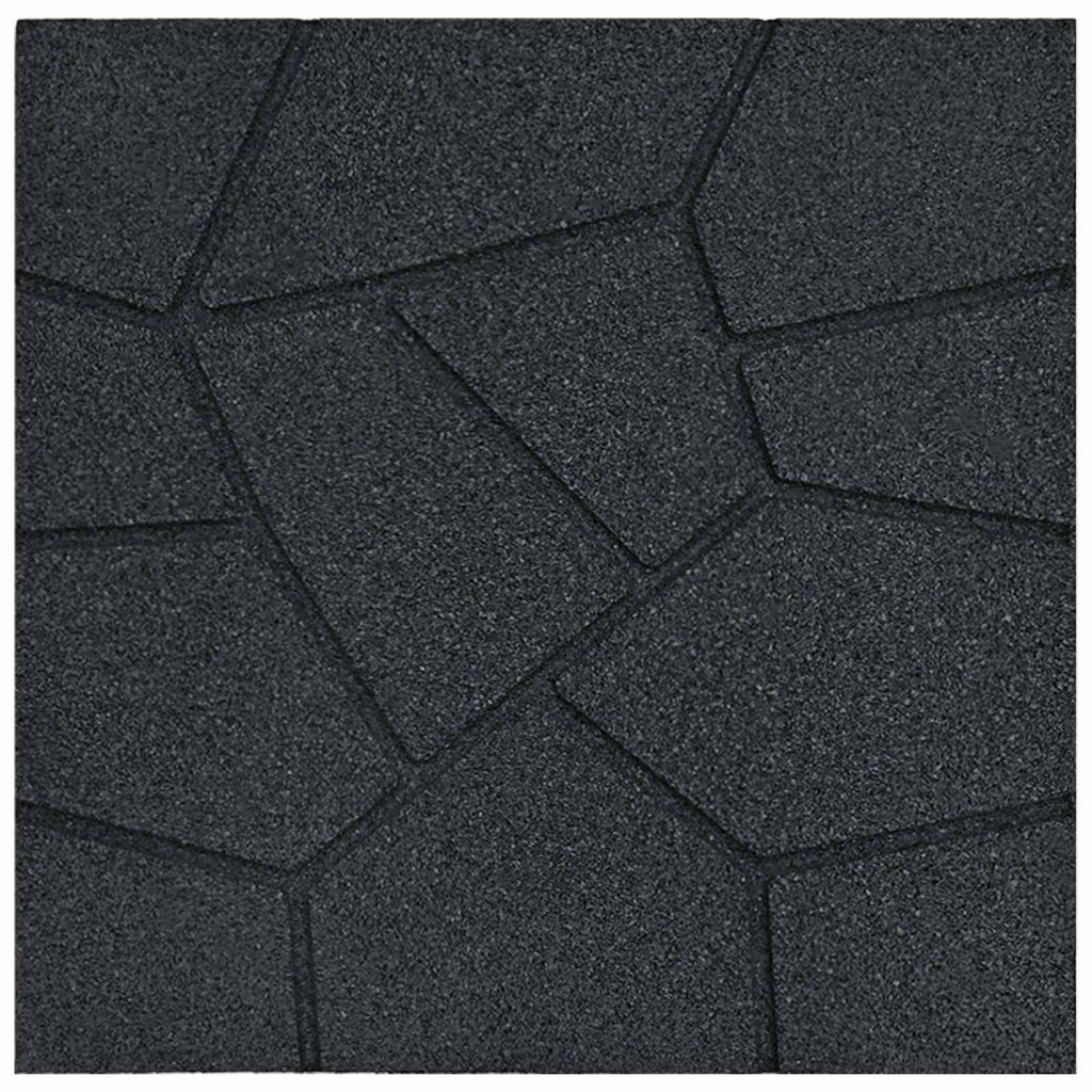 Piedra decorativa 6 pcs Negro 40,5 x 40,5 x 2 cm Goma