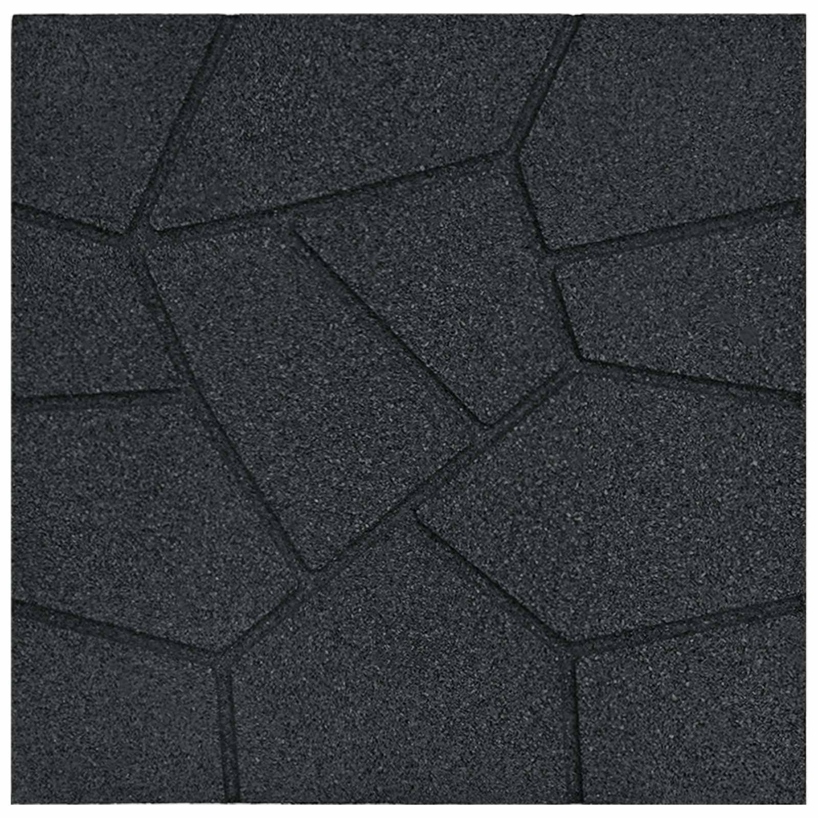 Piedra decorativa 6 pcs Negro 40,5 x 40,5 x 2 cm Goma