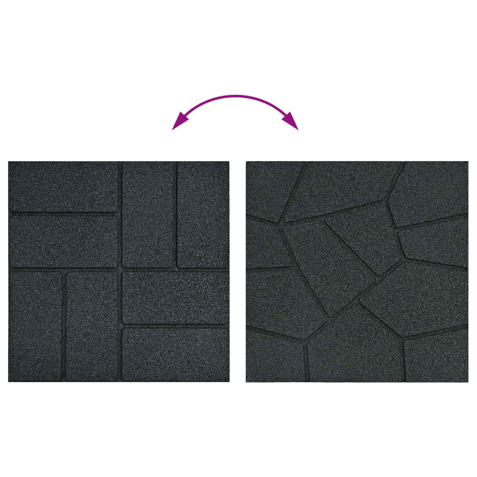Piedra decorativa 6 pcs Negro 40,5 x 40,5 x 2 cm Goma