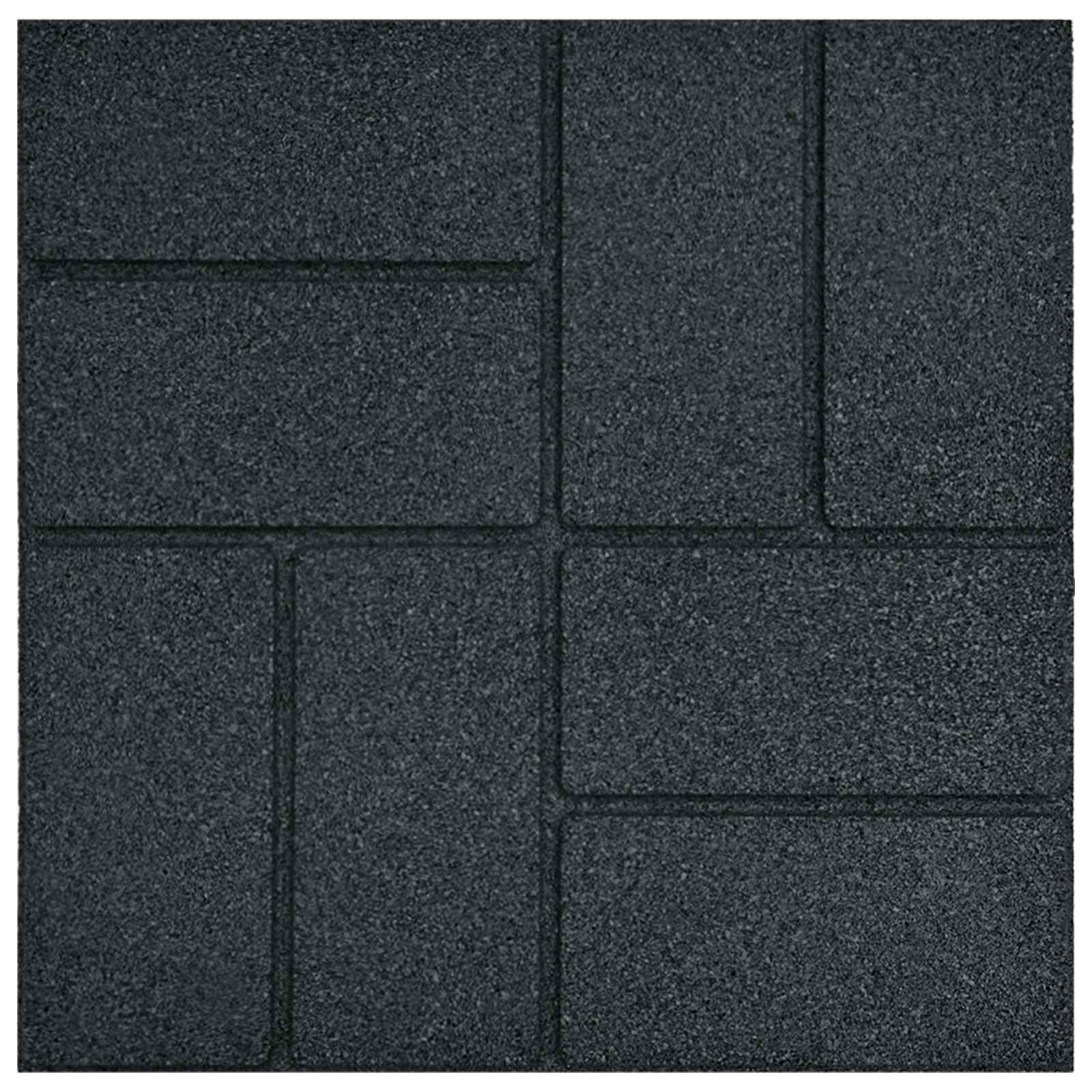 Piedra decorativa 6 pcs Negro 40,5 x 40,5 x 2 cm Goma