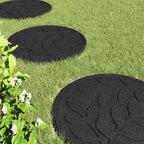 Piedra decorativa 6 pcs Negro Ø 44 x 2 cm Goma