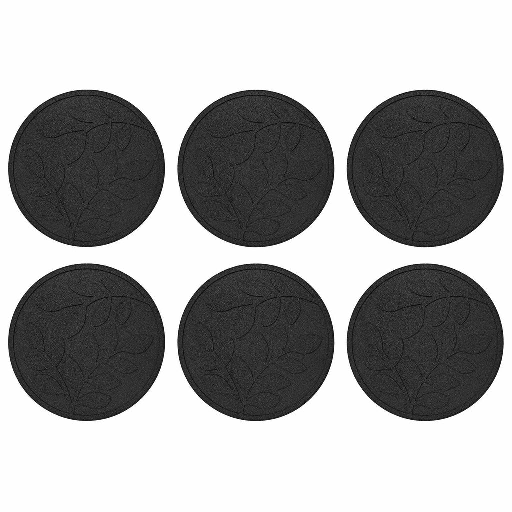 Piedra decorativa 6 pcs Negro Ø 44 x 2 cm Goma