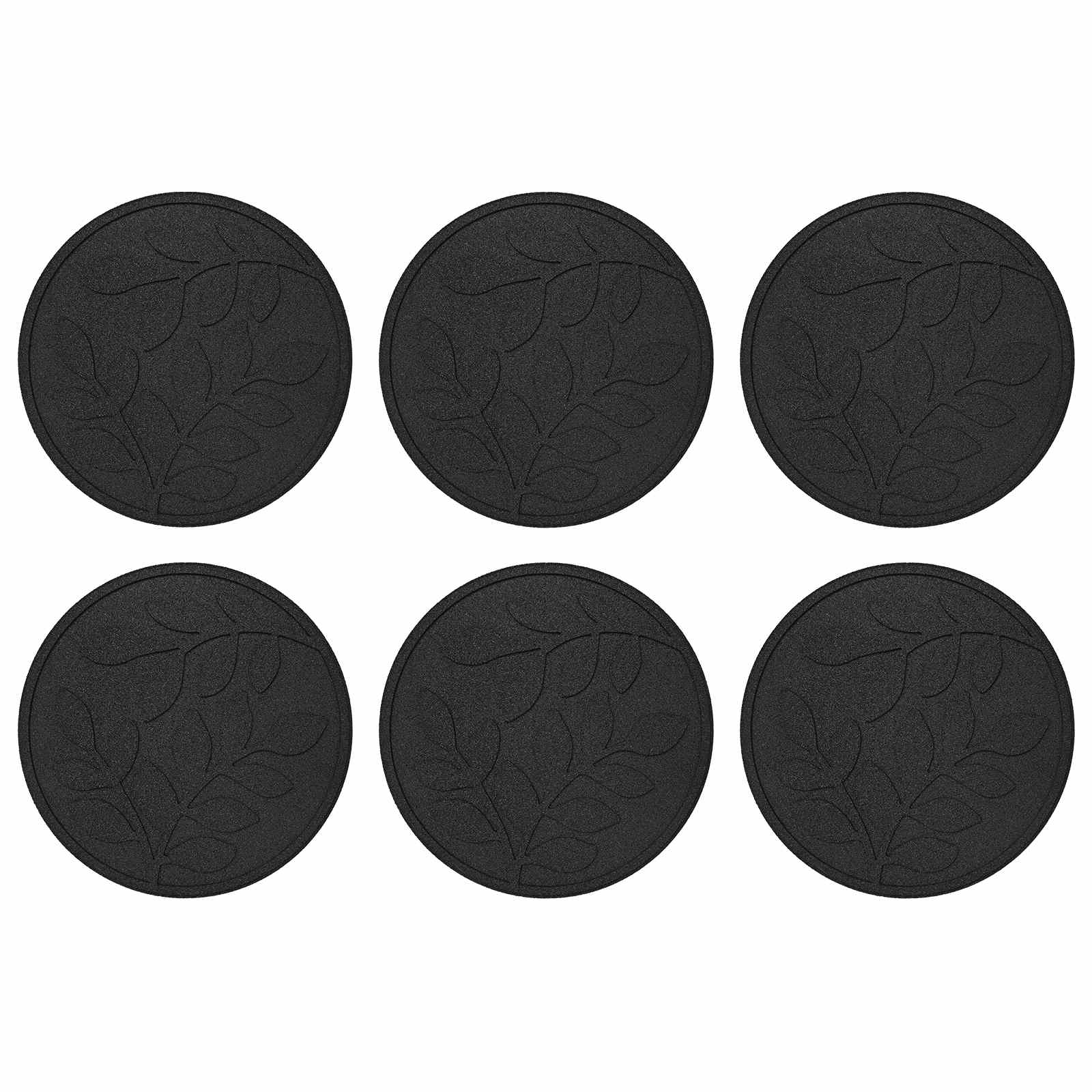 Piedra decorativa 6 pcs Negro Ø 44 x 2 cm Goma