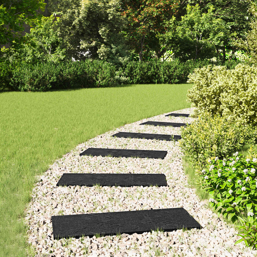 Piedra decorativa 6 pcs Negro 60,5 x 25 x 2 cm Goma