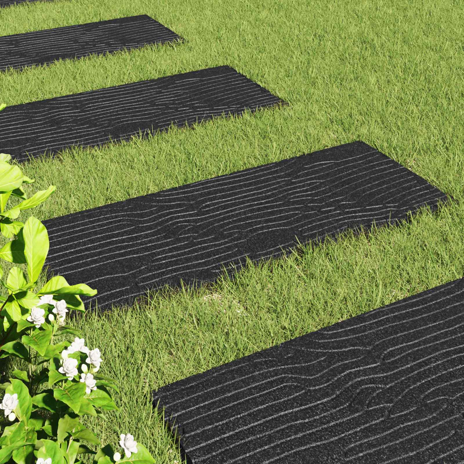 Piedra decorativa 6 pcs Negro 60,5 x 25 x 2 cm Goma