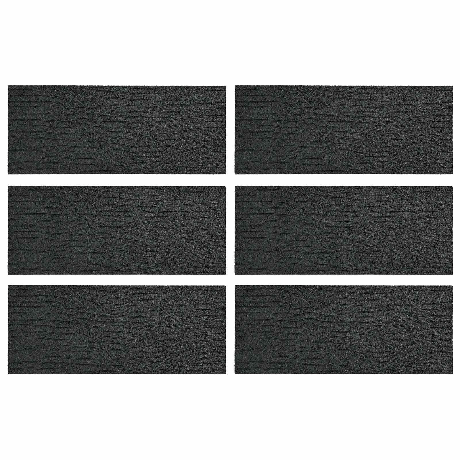 Piedra decorativa 6 pcs Negro 60,5 x 25 x 2 cm Goma