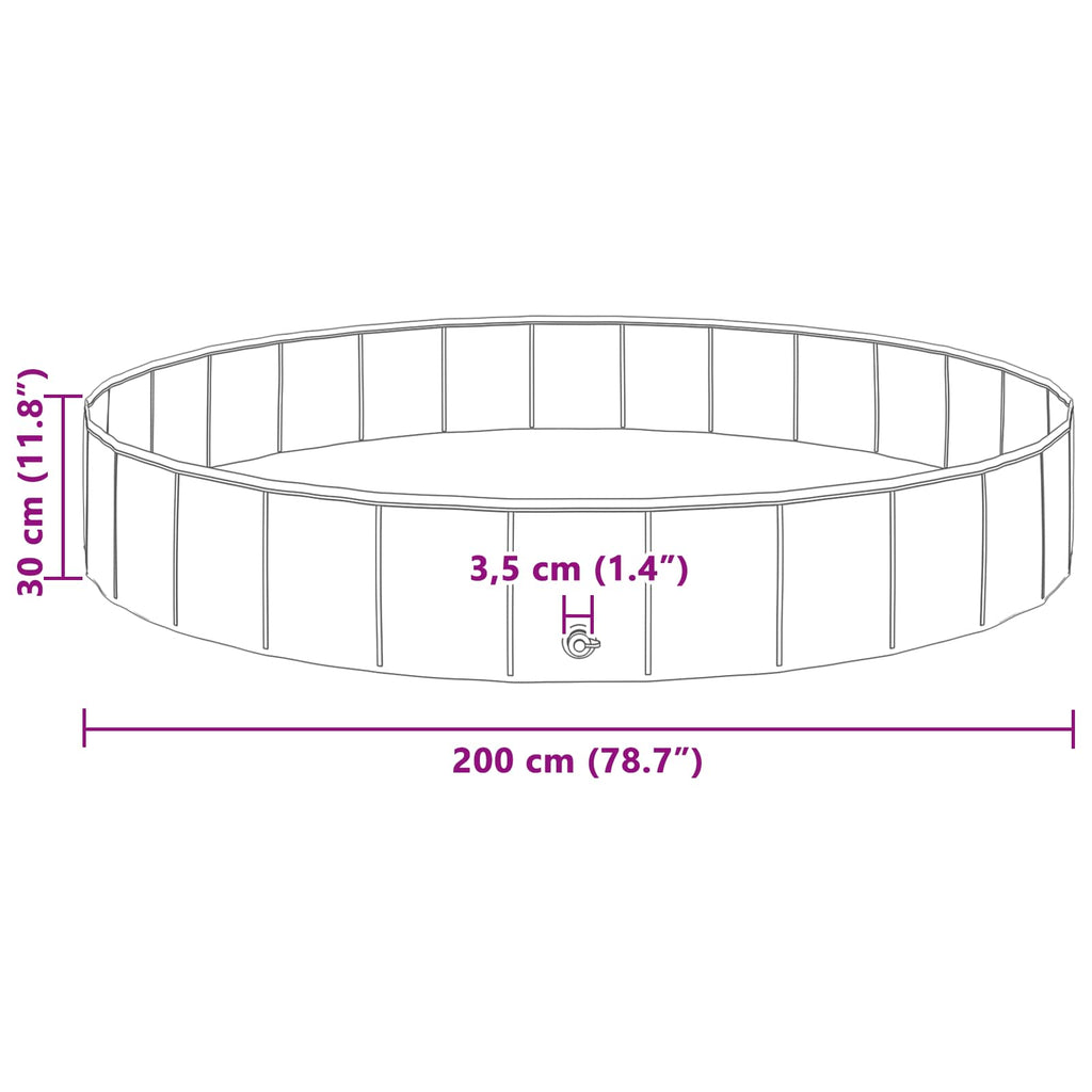 Piscina para Perros Azul Ø200 x 30 cm PVC Grueso