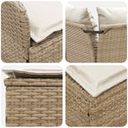 Juegos de muebles 4 pcs Beige y Crema Ratán sintético
