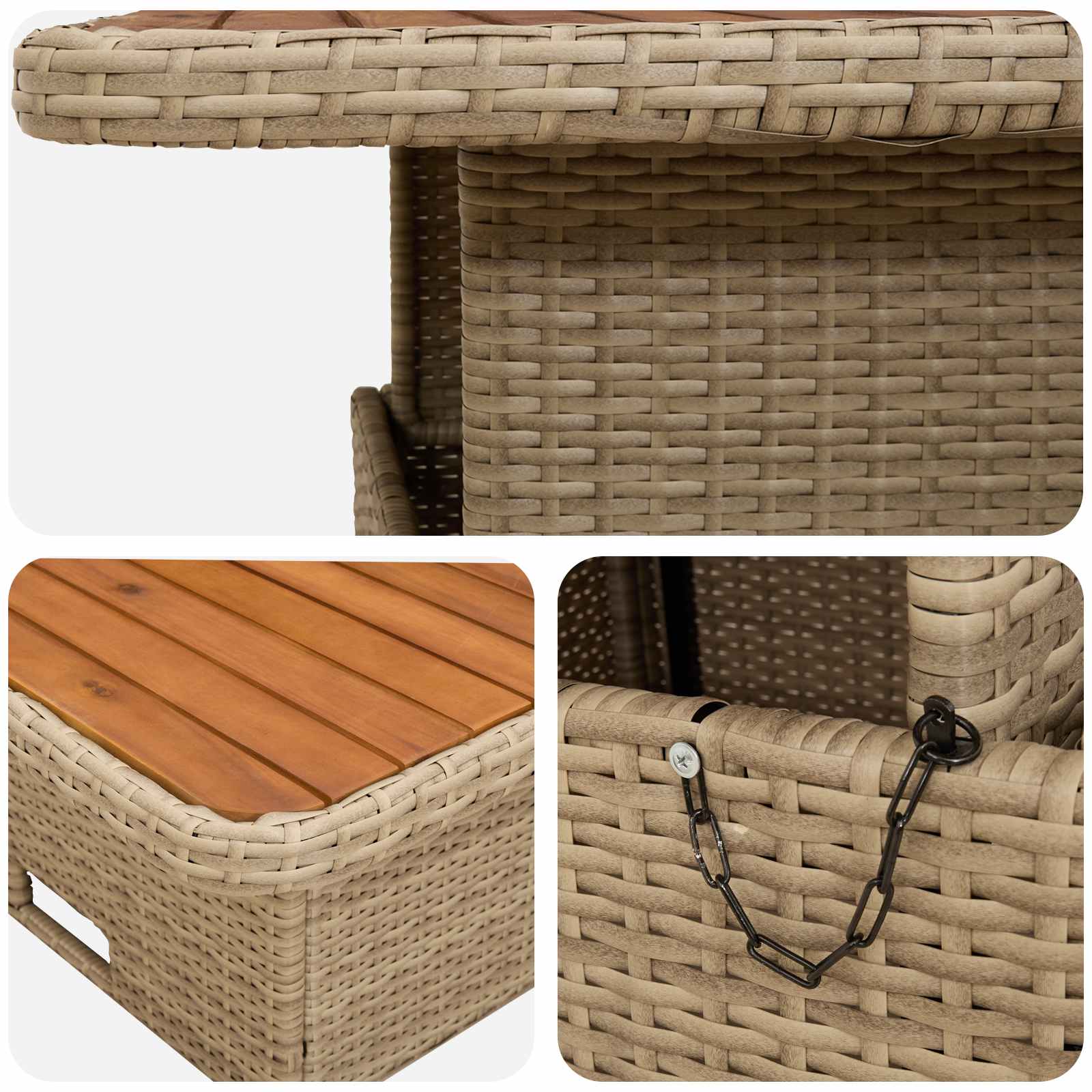 Juegos de muebles 4 pcs Beige y Crema Ratán sintético