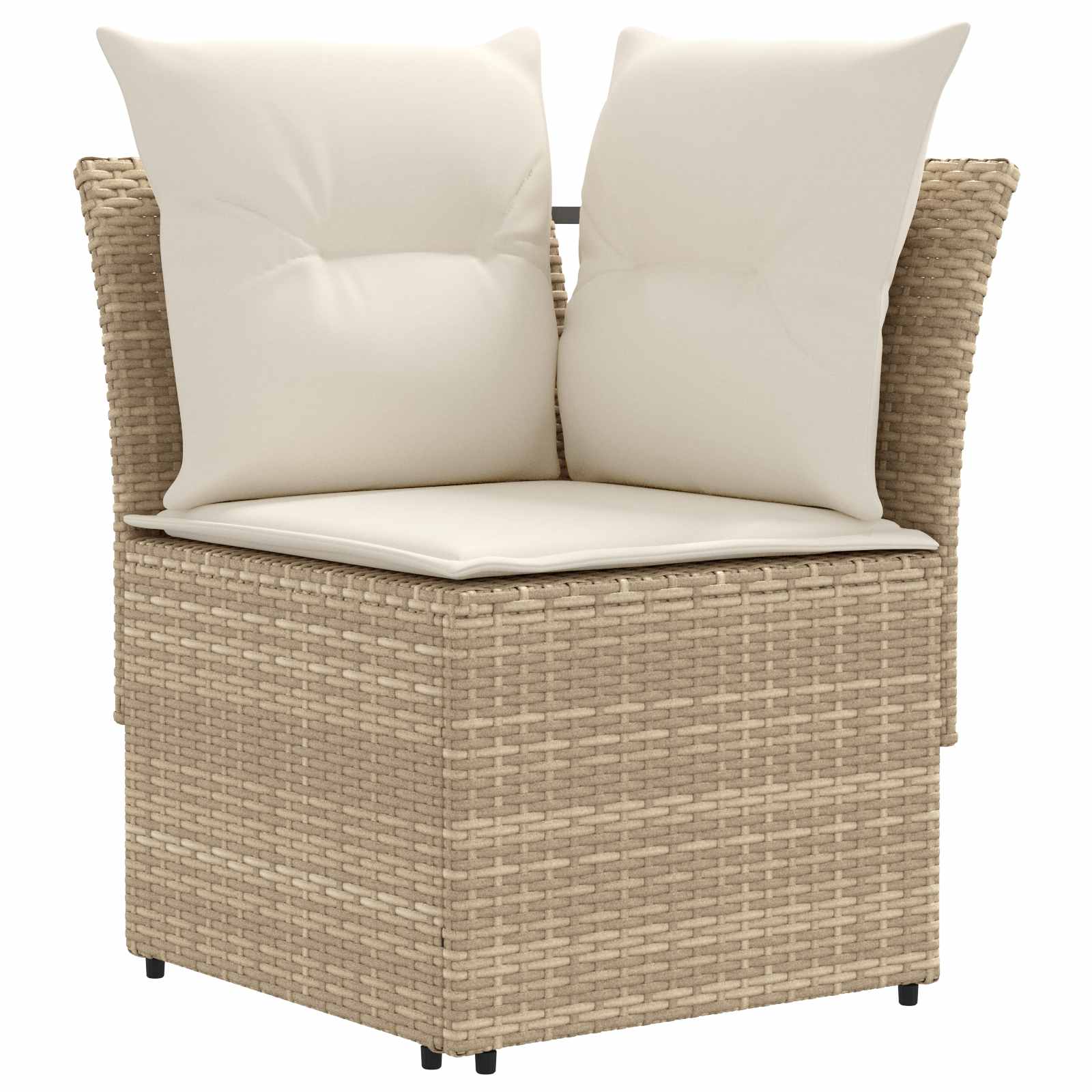 Juegos de muebles 4 pcs Beige y Crema Ratán sintético