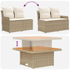 Juegos de muebles 4 pcs Beige y Crema Ratán sintético