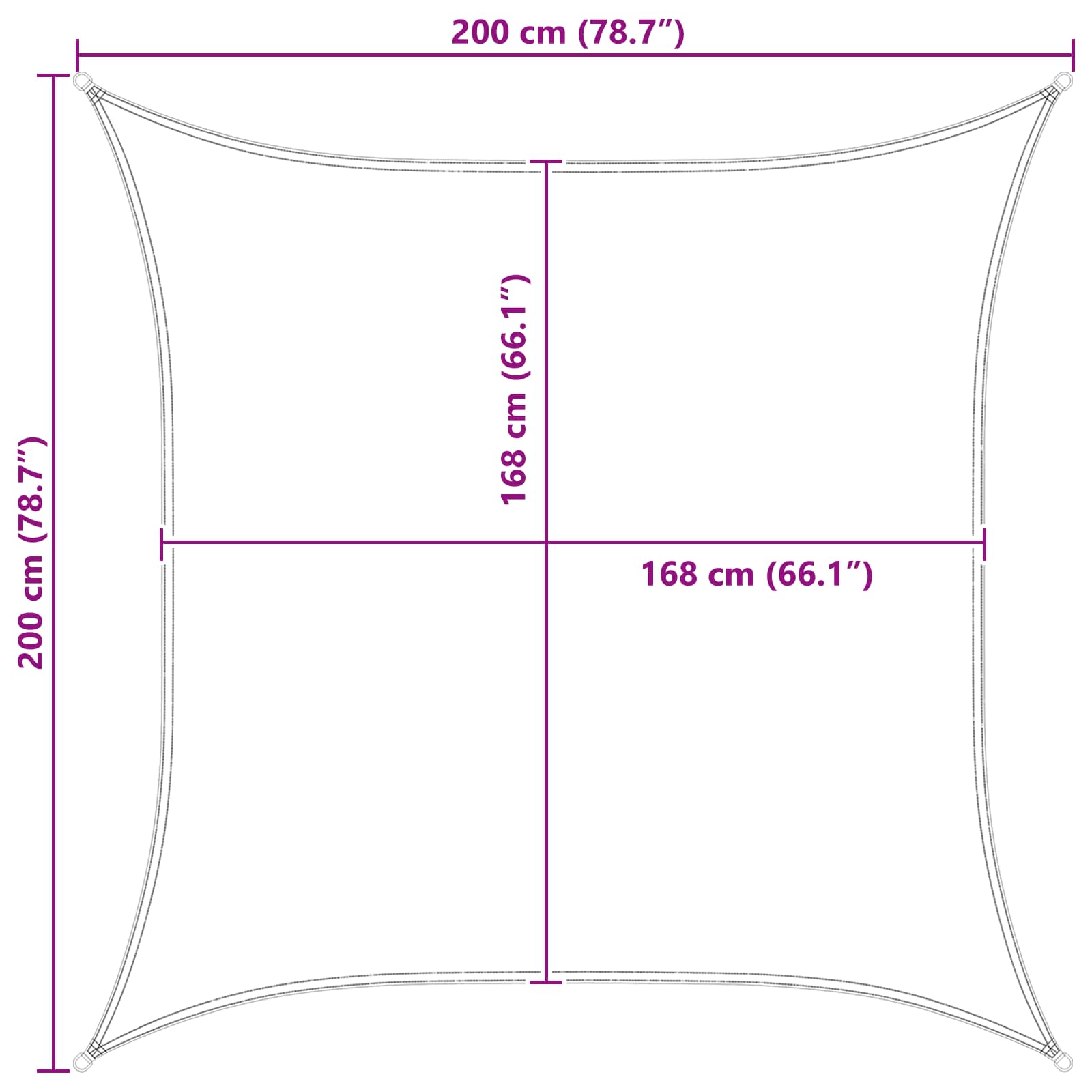 Toldo Vela de Sombra Amarillo y blanco 2 x 2 m