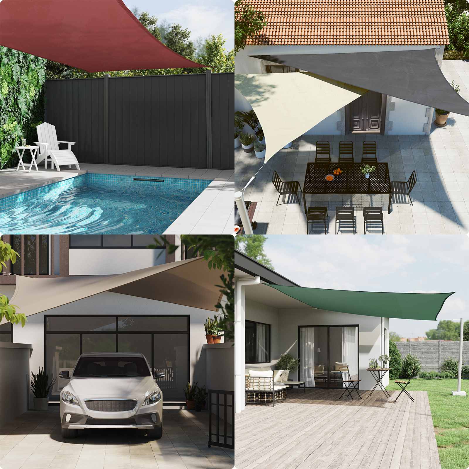 Toldo Vela de Sombra 3,5 x 2,5 m 100% Poliéster Oxford