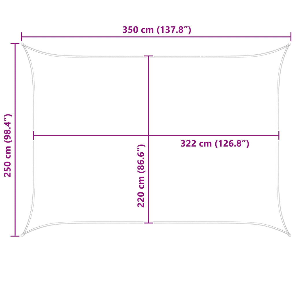 Toldo Vela de Sombra 3,5 x 2,5 m 100% Poliéster Oxford