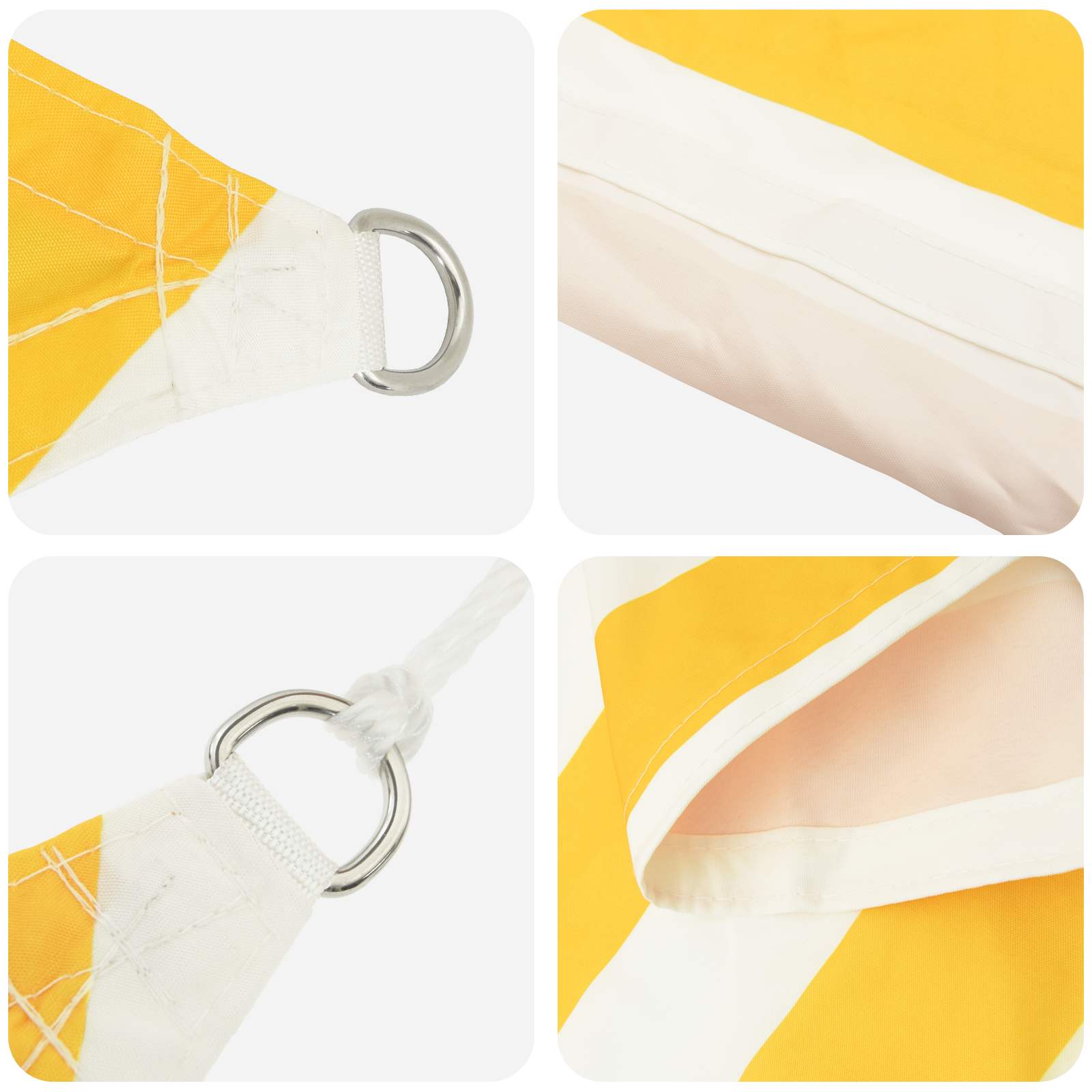 Toldo Vela de Sombra Amarillo y blanco 2 x 2 x 2 m