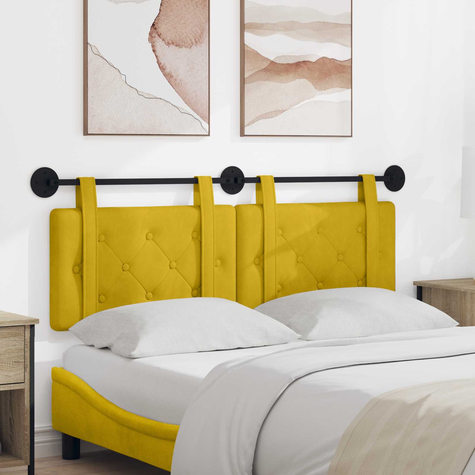 Cabecero colgante Amarillo Terciopelo