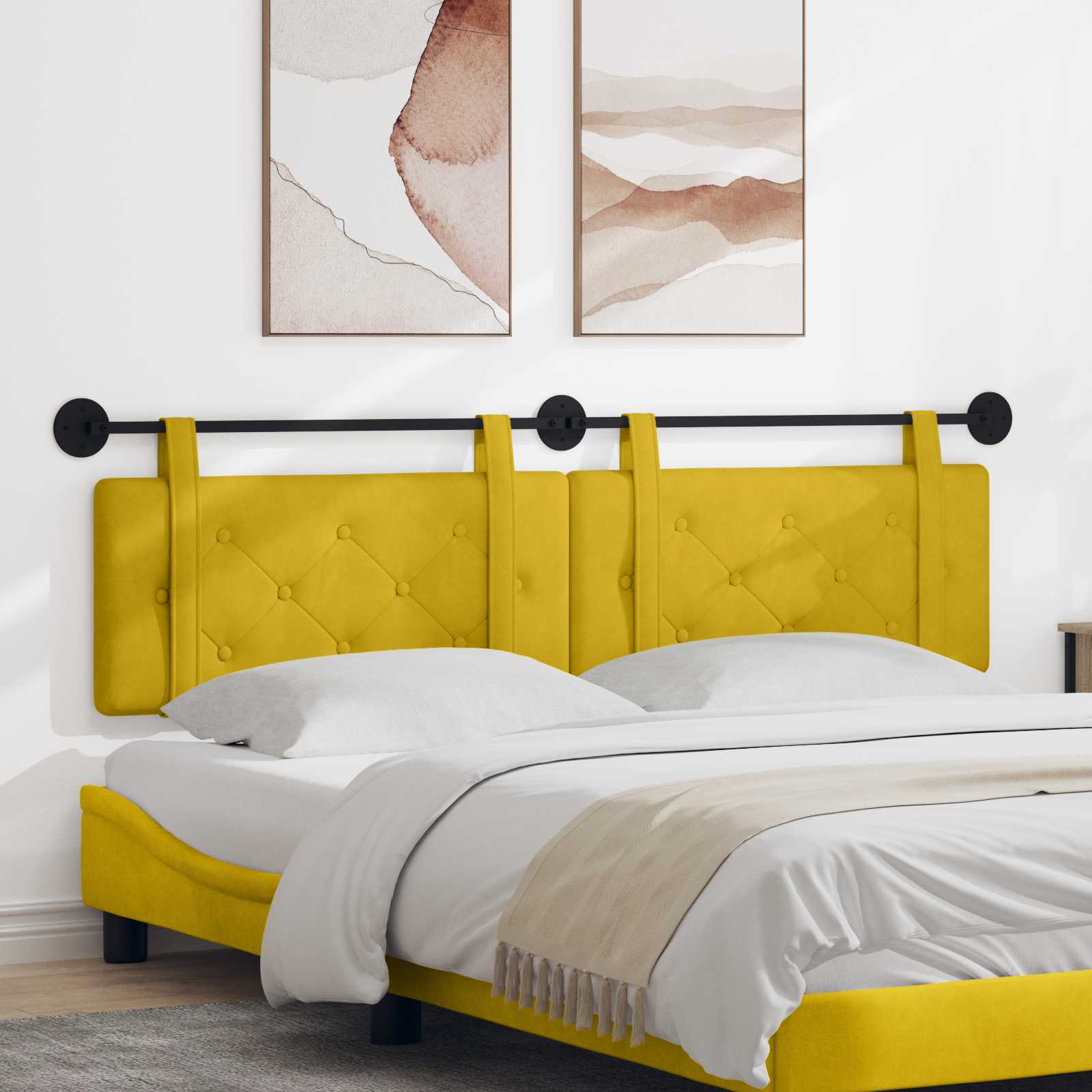 Cabecero colgante Amarillo Terciopelo