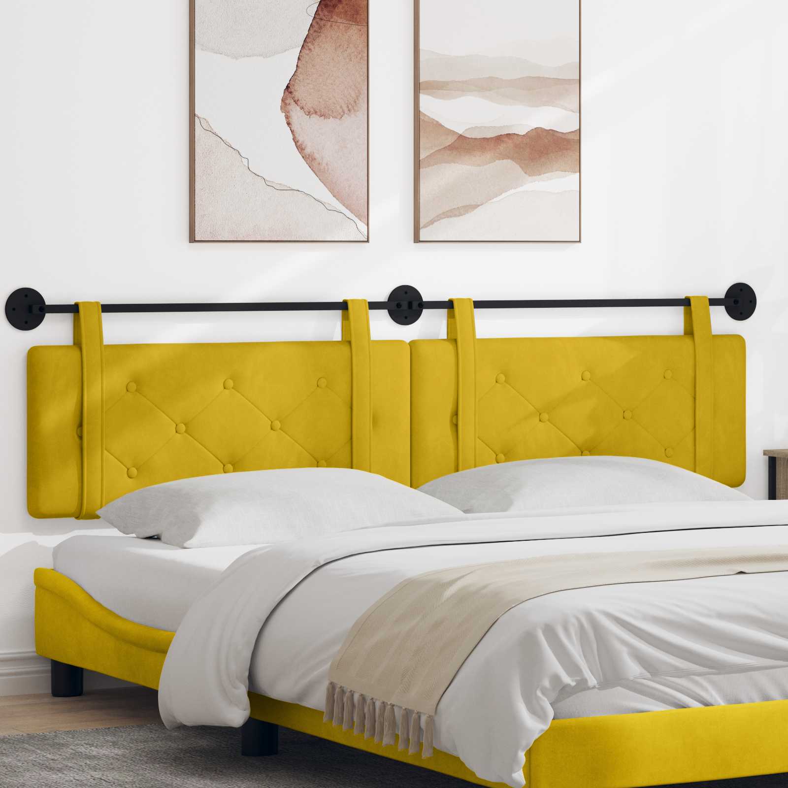 Cabecero colgante Amarillo Terciopelo