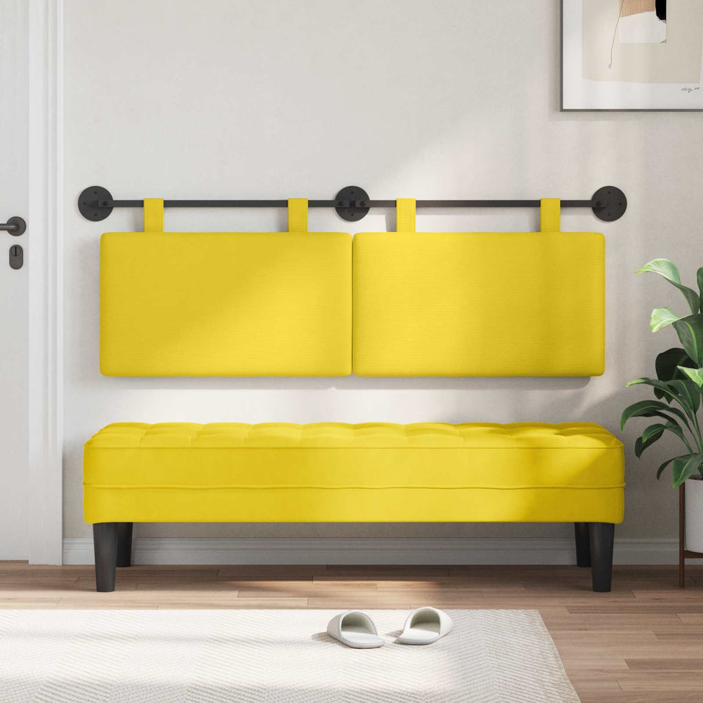 Cabecero colgante Amarillo Claro Tela de Pana