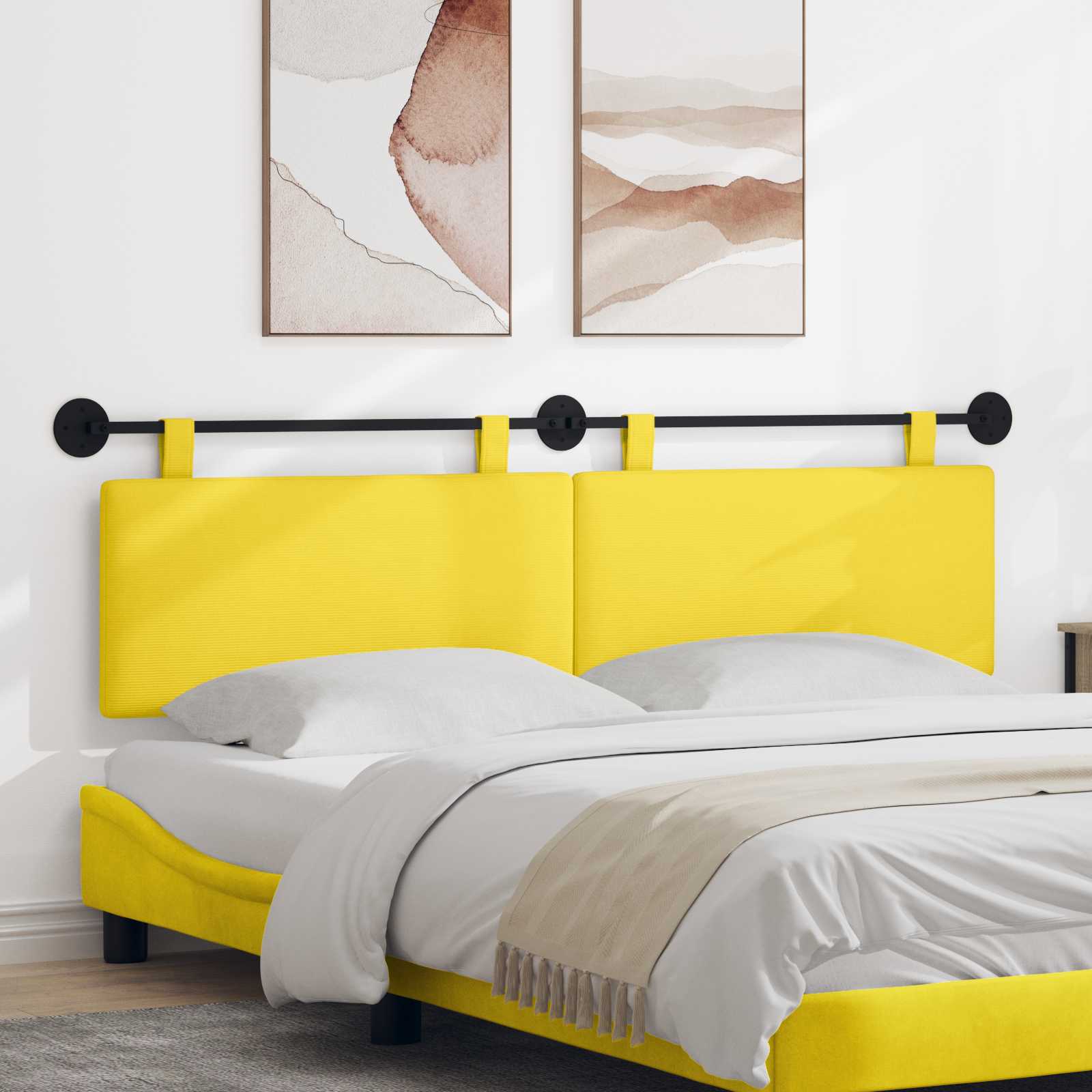 Cabecero colgante Amarillo Claro Tela de Pana