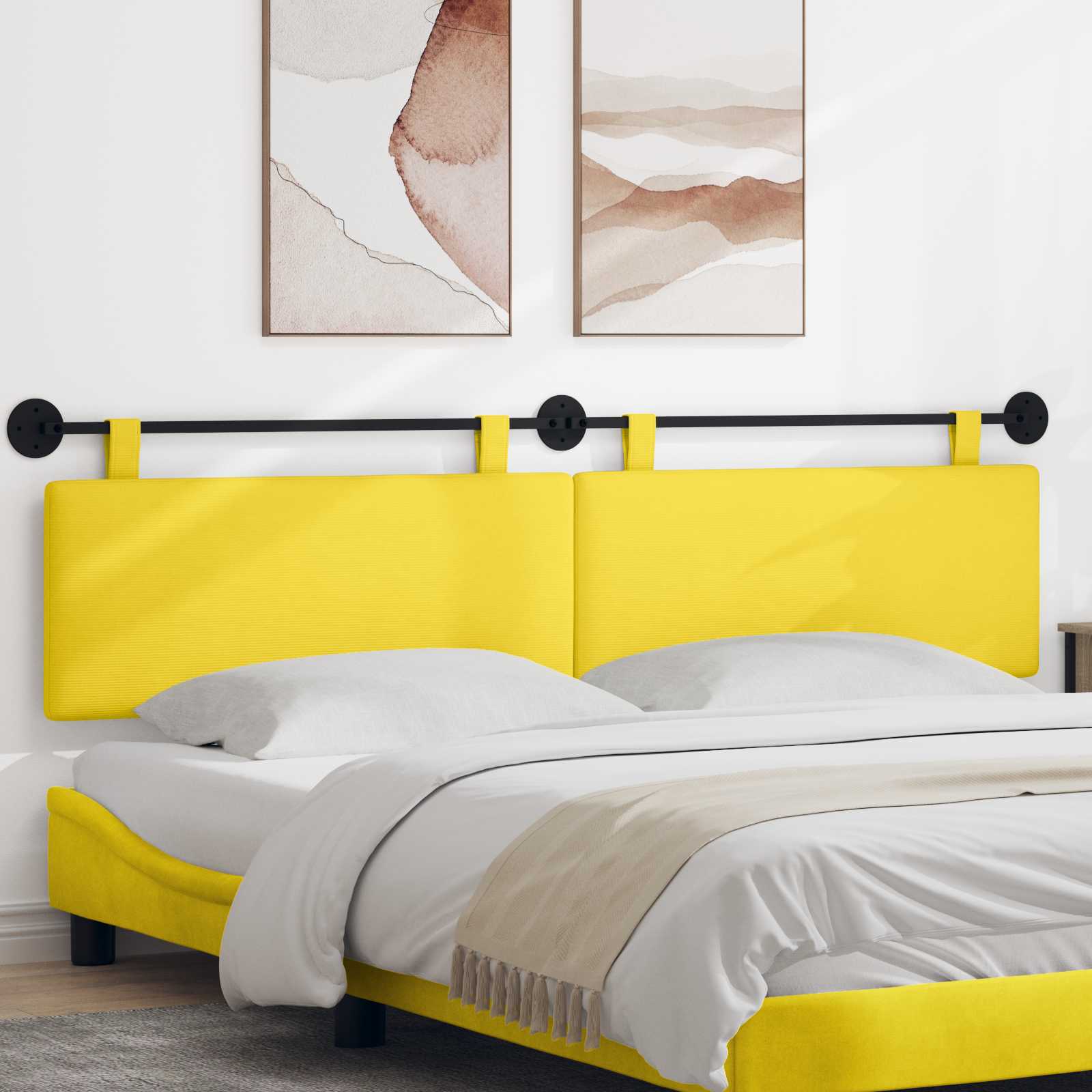 Cabecero colgante Amarillo Claro Tela de Pana