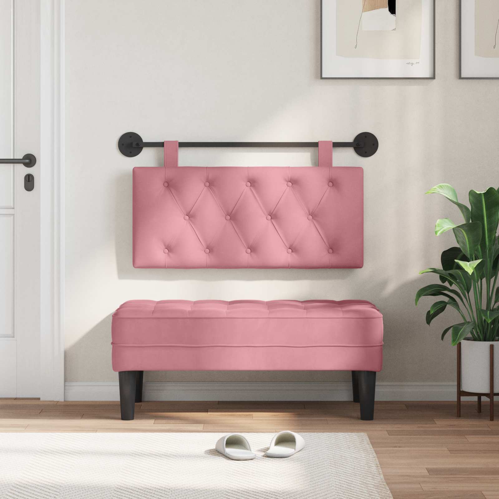 Cabecero colgante Rosa Terciopelo