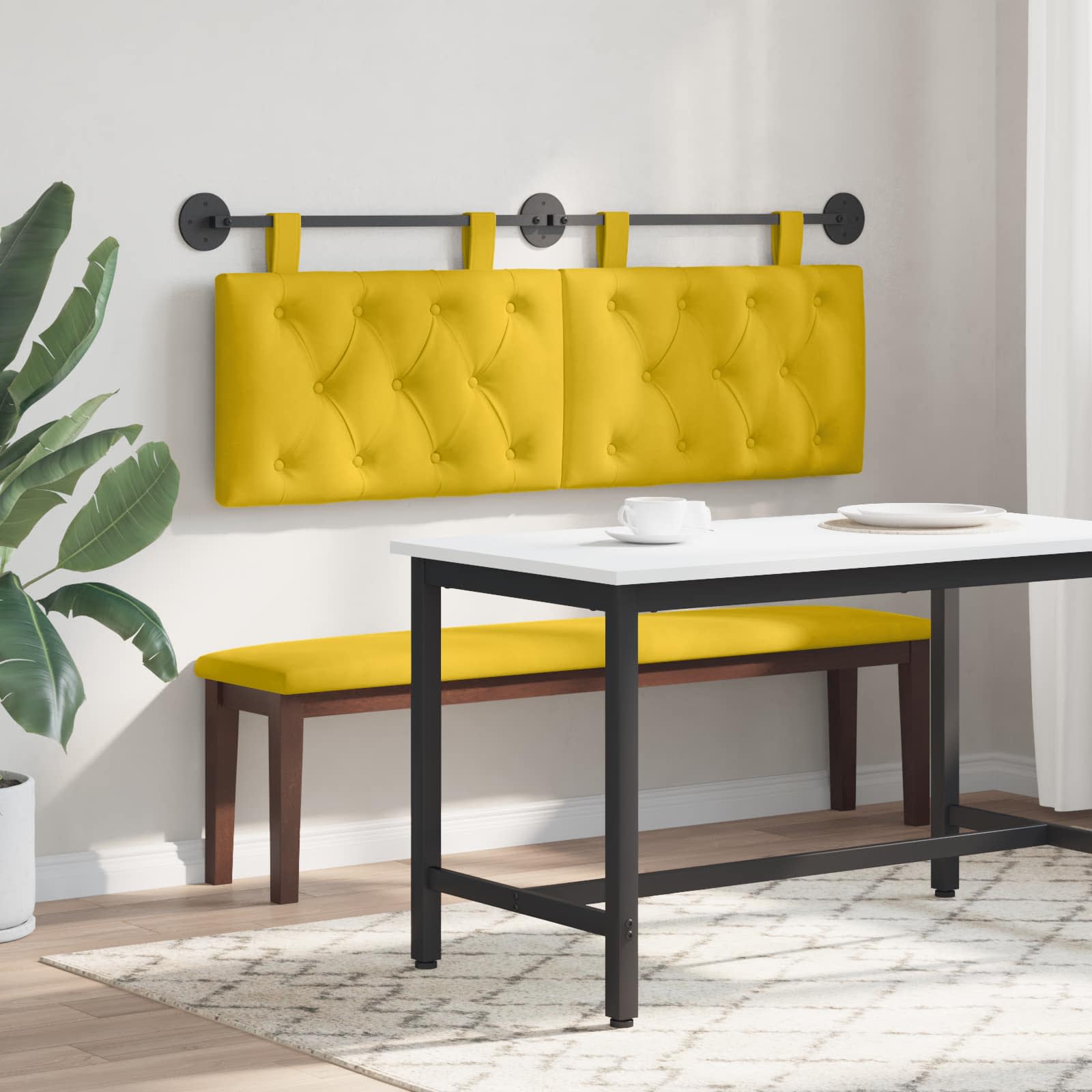 Cabecero colgante Amarillo Terciopelo