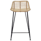 Taburete de bar 2 pcs Natural 44 x 45 x 76 cm Ratán y acero
