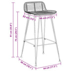 Silla de Bar 44 x 46 x 91 cm Hierro redondo de 10 mm