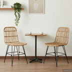 Silla de comedor 2 pcs Natural 41 x 55 x 85 cm Ratán y acero
